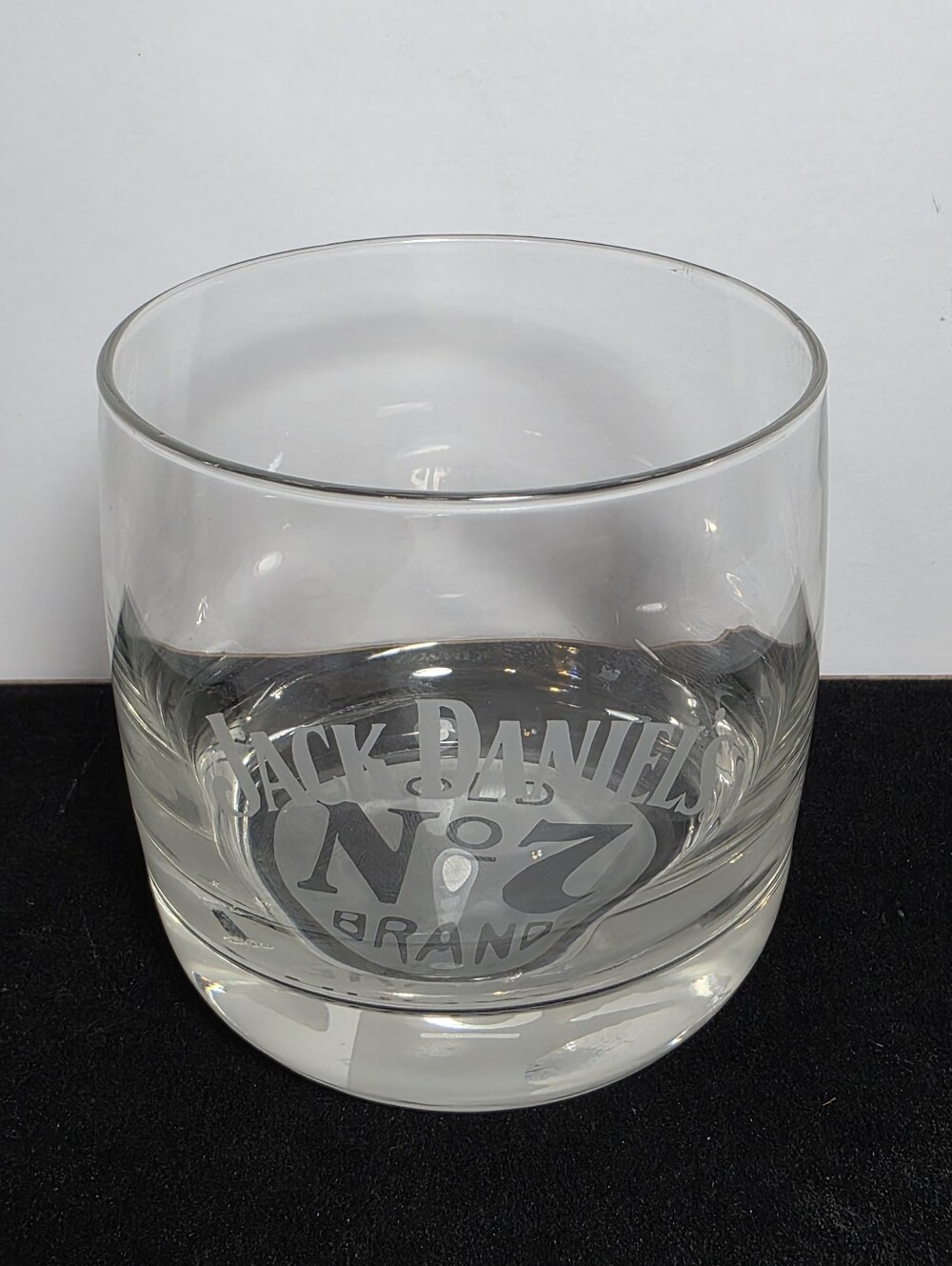 Jack Daniel's Old No 7 Etched Glass Rocks Tumbler Lowball Whiskey Barware 3.5"